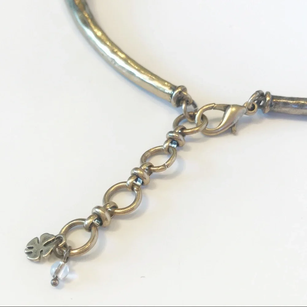 Lucky Brand Hammered Gold Beaded Collar Necklace - Picture 4 of 5